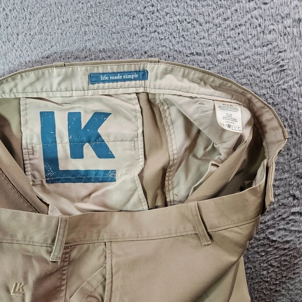 NWT A Haggar‎ Co Life Khaki LK Pants Men 44 x 30 Flat Front Straight Beige